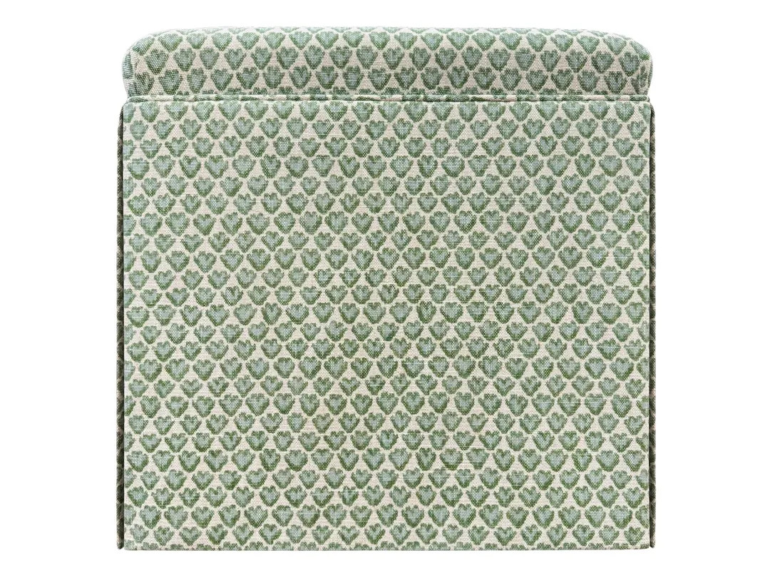 The Skirted Ottoman : Sissy Print // Spa Blue | upholstered bench | upholstered stool | | Etsy (US)