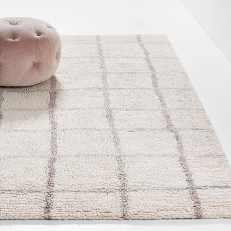 Cool Colored Grid Washable Wool Kids Rug | Crate & Kids | Crate & Barrel