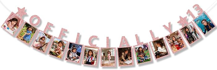 13th Birthday Party Decorations for Girls Birthday Photo Banner, Teenager Banner Growth Milestone... | Amazon (US)