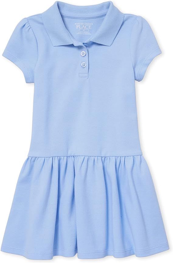 The Children's Place Baby Girls' and Toddler Short Sleeve Pique Polo Dress Drop Waist | Amazon (US)