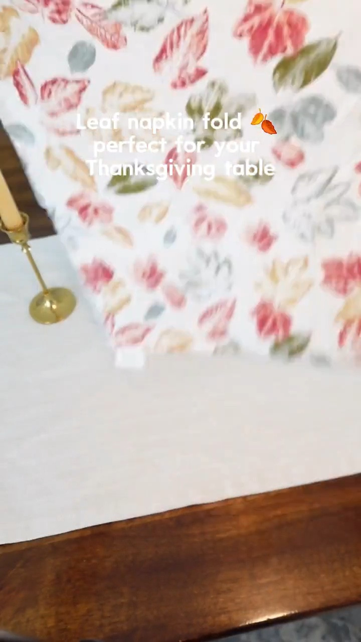 Leaf napkin fold idea for your Thanksgiving table! 

#LTKHome #LTKSeasonal