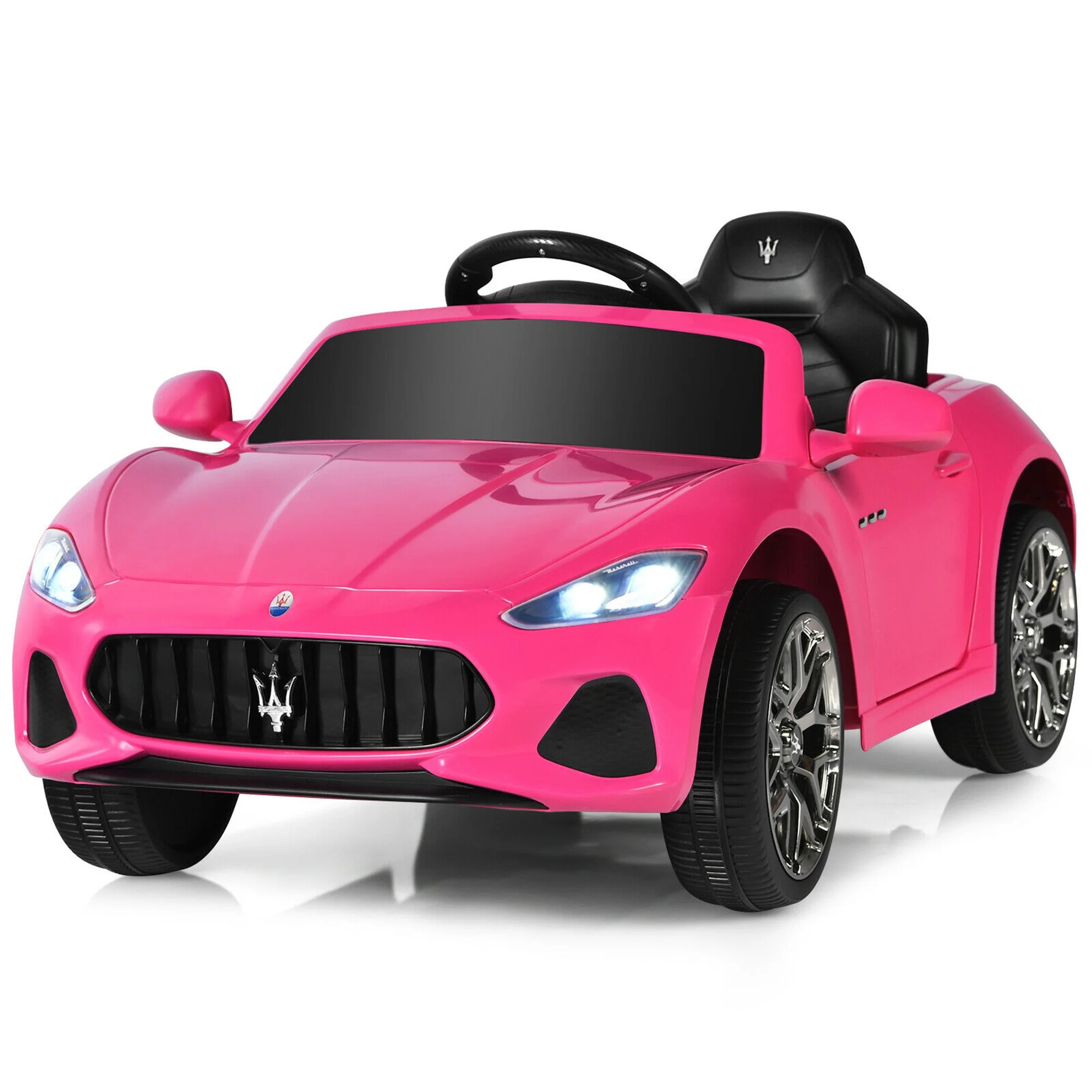 Gymax 12V Kids Ride On Car Maserati GranCabrio Licensed w/ Remote Control& Lights Pink | Walmart (US)