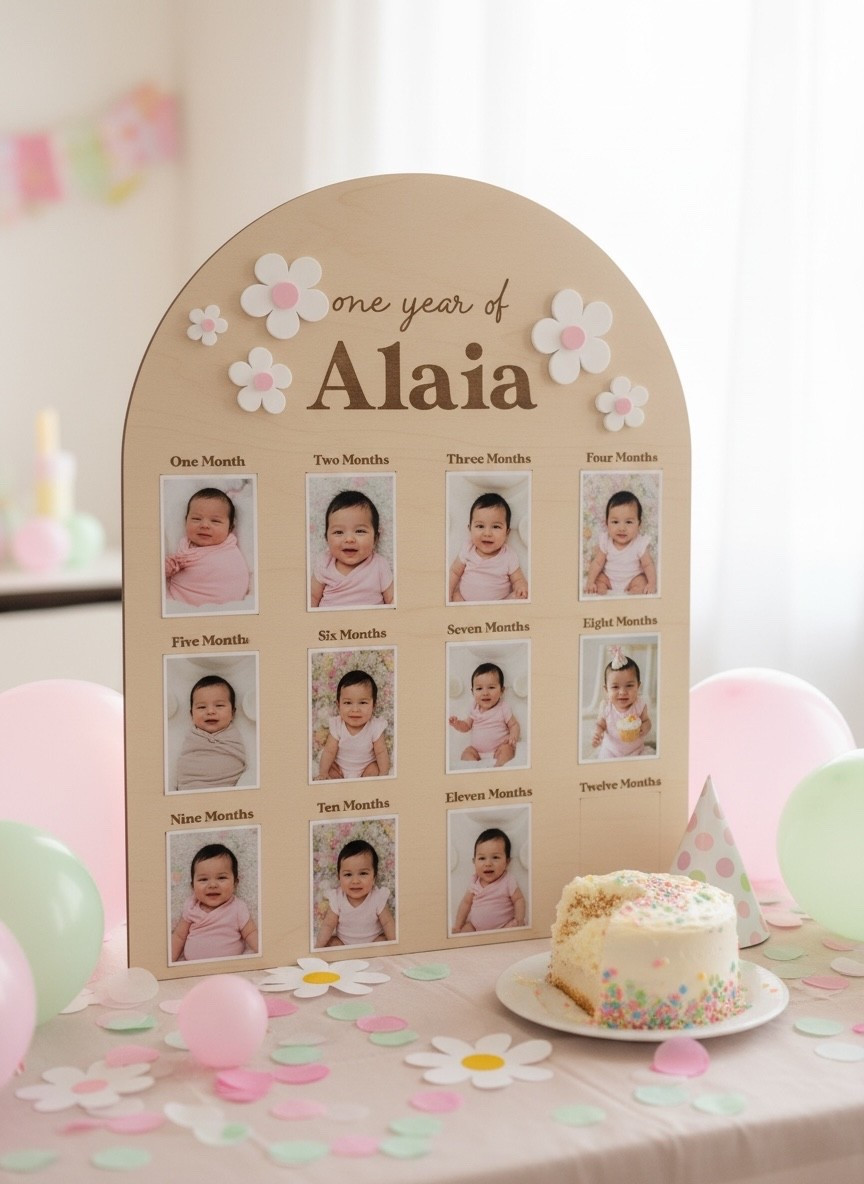The sweetest monthly milestone board for a first birthday. This wooden “One Year Of” photo display sign is perfect for showcasing 12 months of baby pictures. Made from premium birch with 3D floral accents, it’s ideal for first birthday party décor, photo backdrops, cake smash sessions, and nursery keepsakes.

If you’re planning a pink first birthday, spring birthday, or daisy-themed birthday, this sign is a must-have. Linking the exact milestone board plus coordinating party items like balloons, confetti, and pastel décor.

#firstbirthdayideas #monthlymilestones #milestoneboard #1stbirthdaydecor #birthdayphotoideas #babygirlbirthday #LTKbaby #LTKkids #birthdaykeepsake #babyshowerideas #daisybirthday #pastelpartydecor #birthdayphotoops #LTKhome #firstbirthdayboard



#LTKBaby #LTKBump #LTKKids