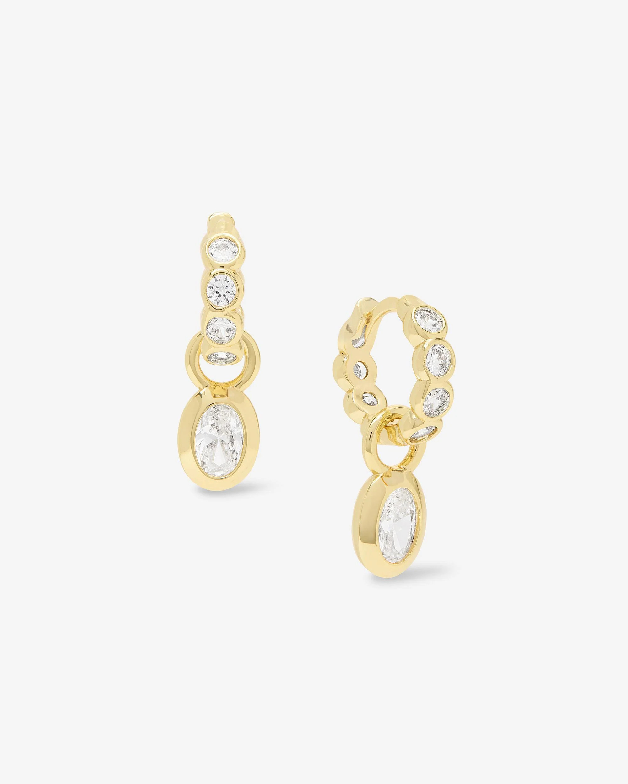 She's a Boss Huggies - Gold|White Diamondettes | Melinda Maria Jewelry