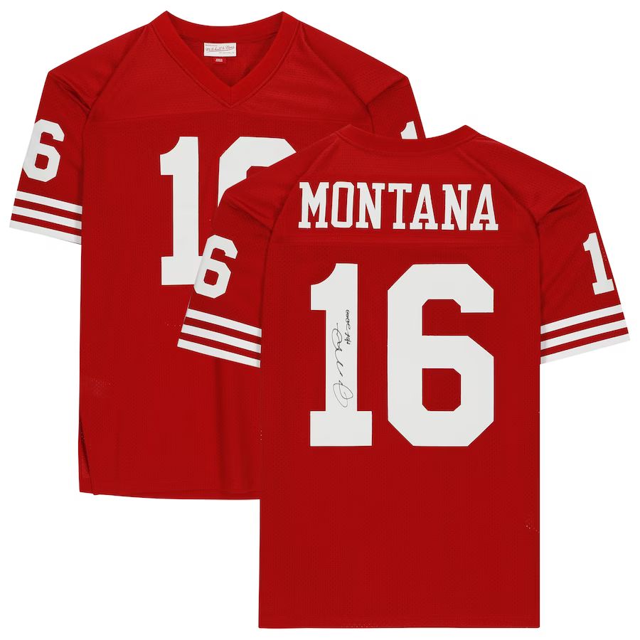 Joe Montana San Francisco 49ers Fanatics Authentic Autographed Mitchell & Ness Red Authentic Jers... | Fanatics