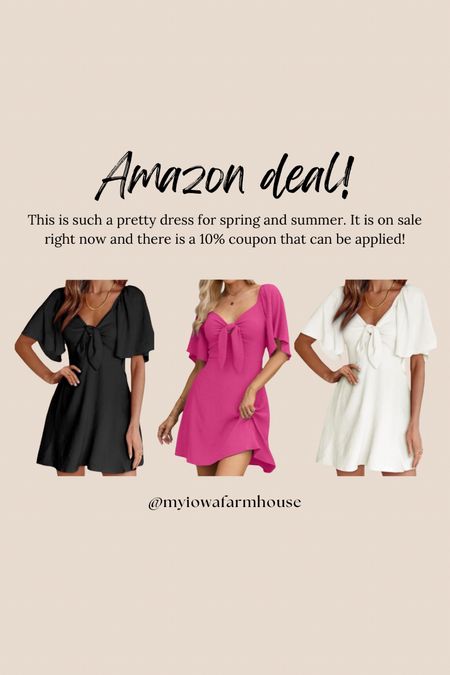 I love this dress so much. It’s on sale on Amazon right now! It comes in several colors. 
Spring dress. Summer dress.

#LTKstyletip #LTKfindsunder50 #LTKsalealert