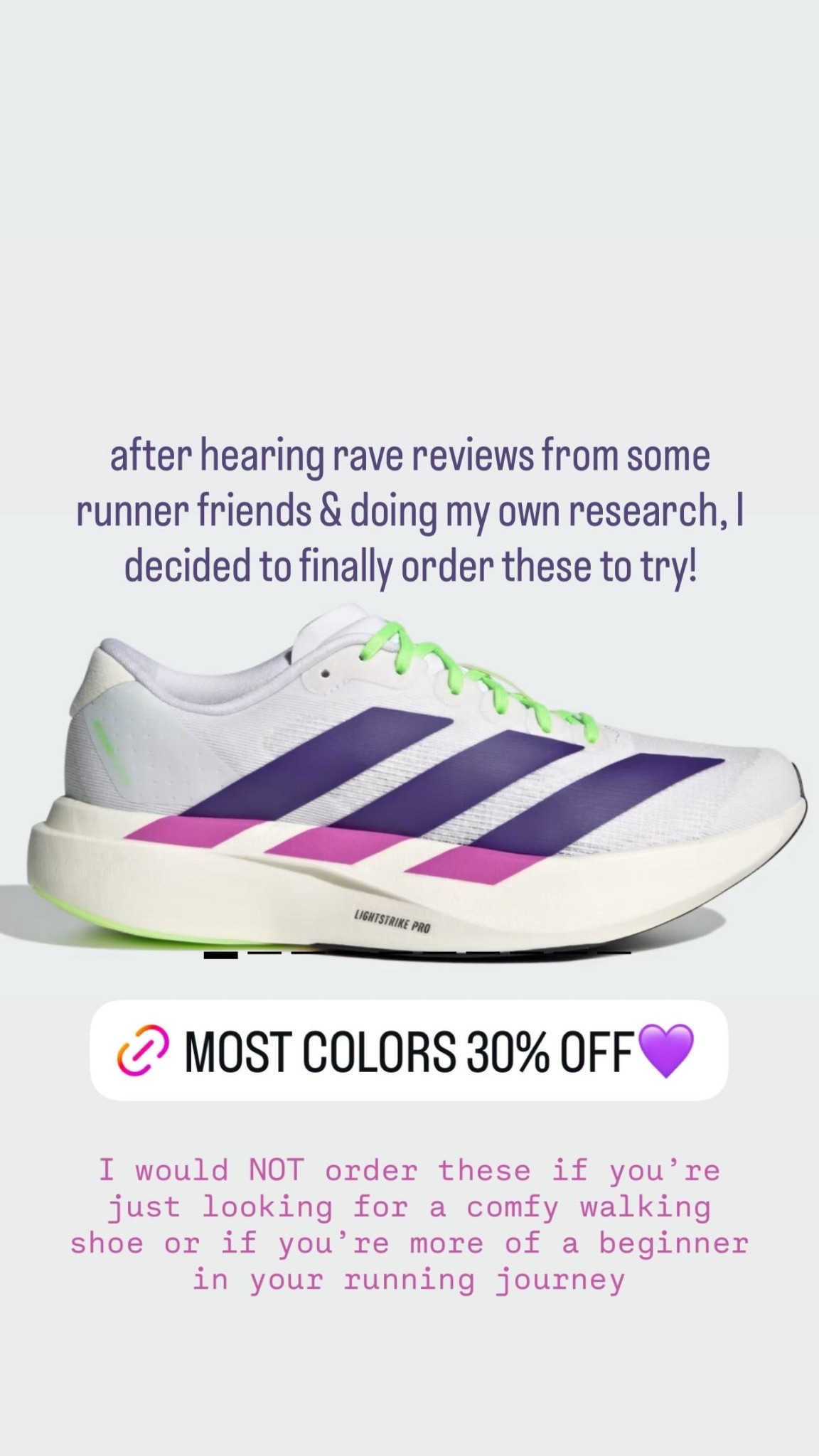 Just ordered myself these Adidas Adizero EVO SL running shoes (went up half a size). They’re 30% off & so are the Boston style! 

#LTKSaleAlert #LTKActive