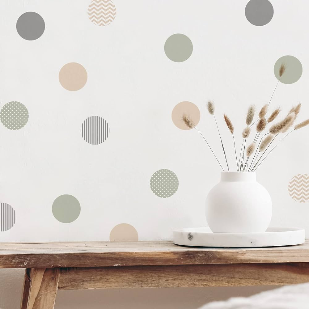 Boho Polka Dot Wall Decals 36 PCS, Boho Wall Decal Wall Sticker for Girls Room Living Room Playro... | Amazon (US)