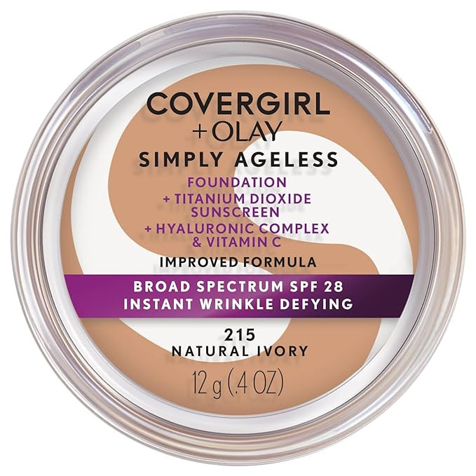 COVERGIRL Simply Ageless Instant Wrinkle Defying Foundation, SPF 28, Hyaluronic Complex & Vitamin... | Amazon (US)