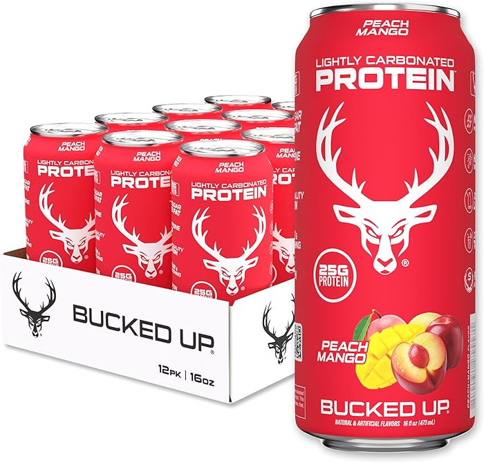 Bucked Up Lightly Carbonated Protein Soda | 25g Whey Isolate - Zero Sugar, Low Calorie, Caffeine ... | Amazon (US)