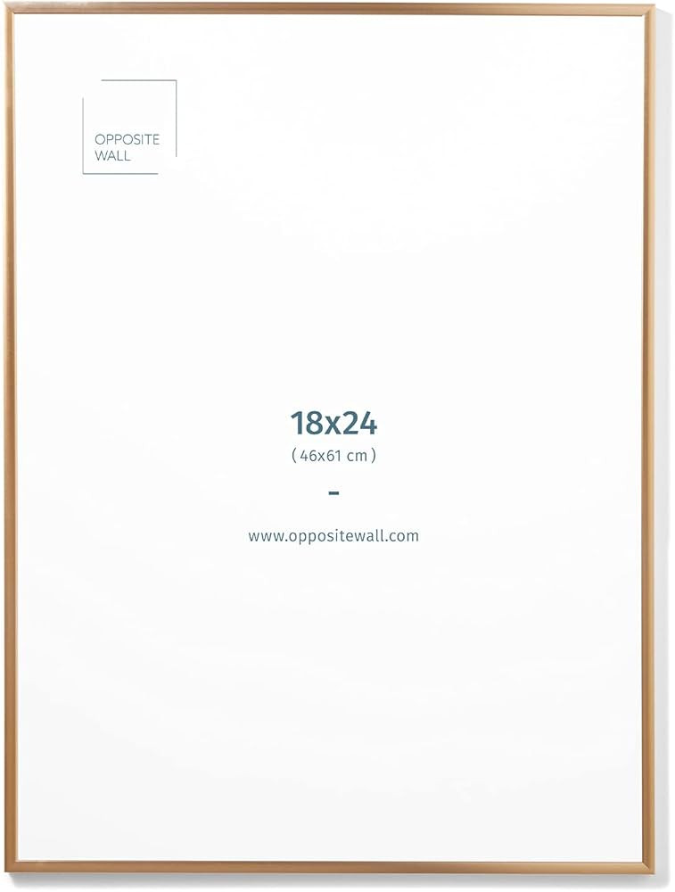Opposite Wall Aluminium Metal Picture Frame, 18x24 in. | 46x61 cm Gold Sleek Matte, Lightweight, ... | Amazon (CA)