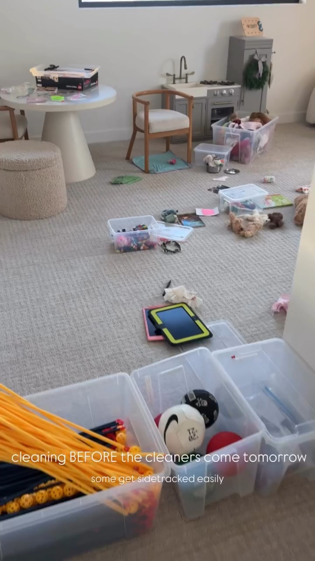 cleaning BEFORE the cleaners come tomorrow some get sidetracked easily