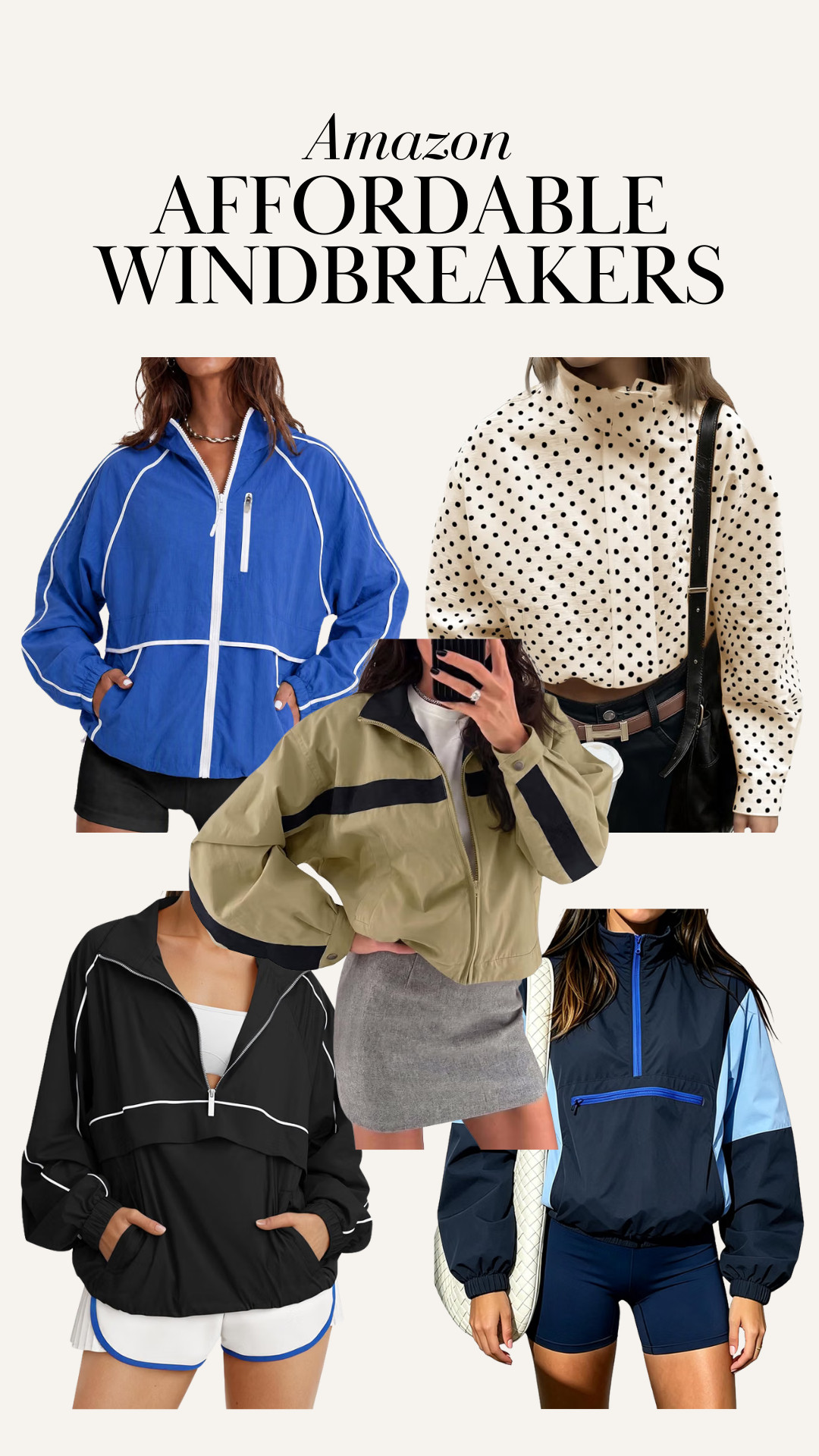 Affordable windbreakers from Amazon that I love! Looks like Zara and Revolve 

 