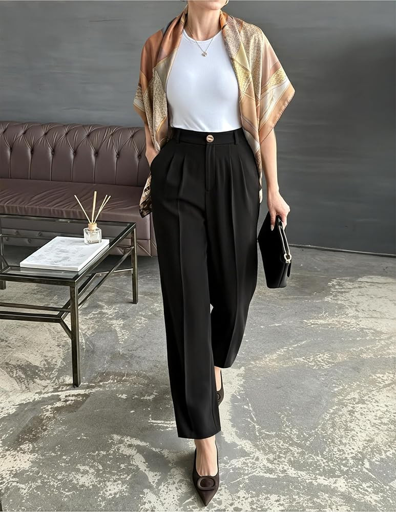 ZESICA Women's Wide Leg Dress Pants 2026 High Waisted Business Casual Palazzo Pants Work Office S... | Amazon (US)