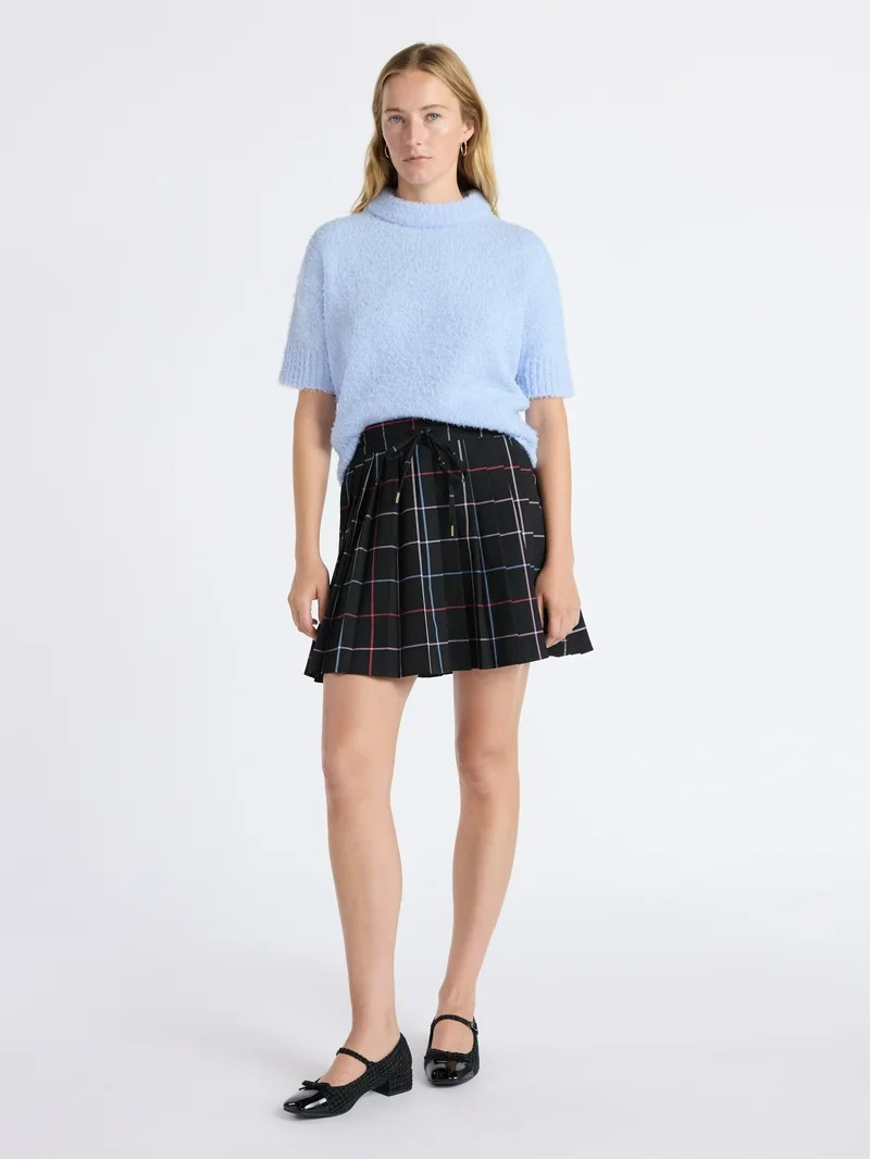 Free Assembly Women's Mock Neck Wedge Sweater with Short Sleeves, Sizes XS-XXL | Walmart (US)