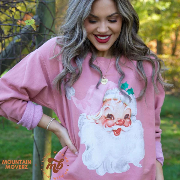 Pink Santa Crewneck | Mountain Moverz