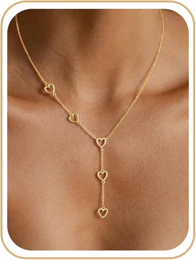 CHESKY Lariat Gold Necklace for Women, Dainty Long Necklace 14k Gold Plated Y-Shaped Pendant Neck... | Amazon (US)