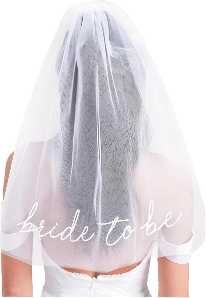 Bride To Be Embroidered Veil, Bride Veil for Bachelorette Party White Veils Headband for Bride Ba... | Amazon (US)