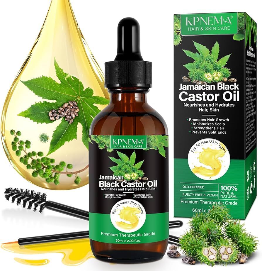 Jamaican Black Castor Oil for Hair Growth, Multipurpose Cold Pressed Natural Castor Oil for Hair ... | Amazon (US)