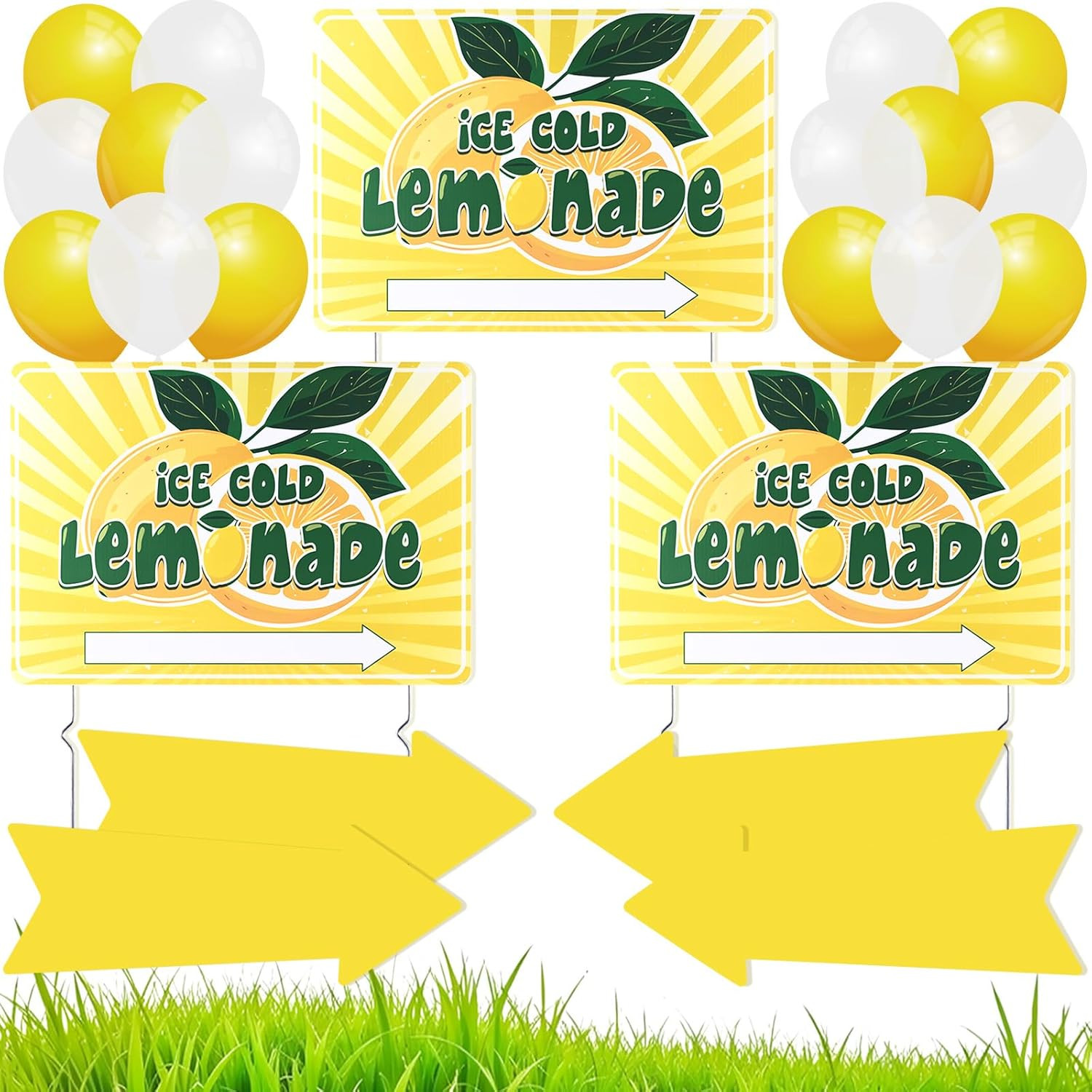 23Pcs Lemonade Stand Sign Set,3Pcs 11.1x15.75 Inch Summer Lemonade Yard Sign and 4Pcs 15.75x5 Inc... | Amazon (US)