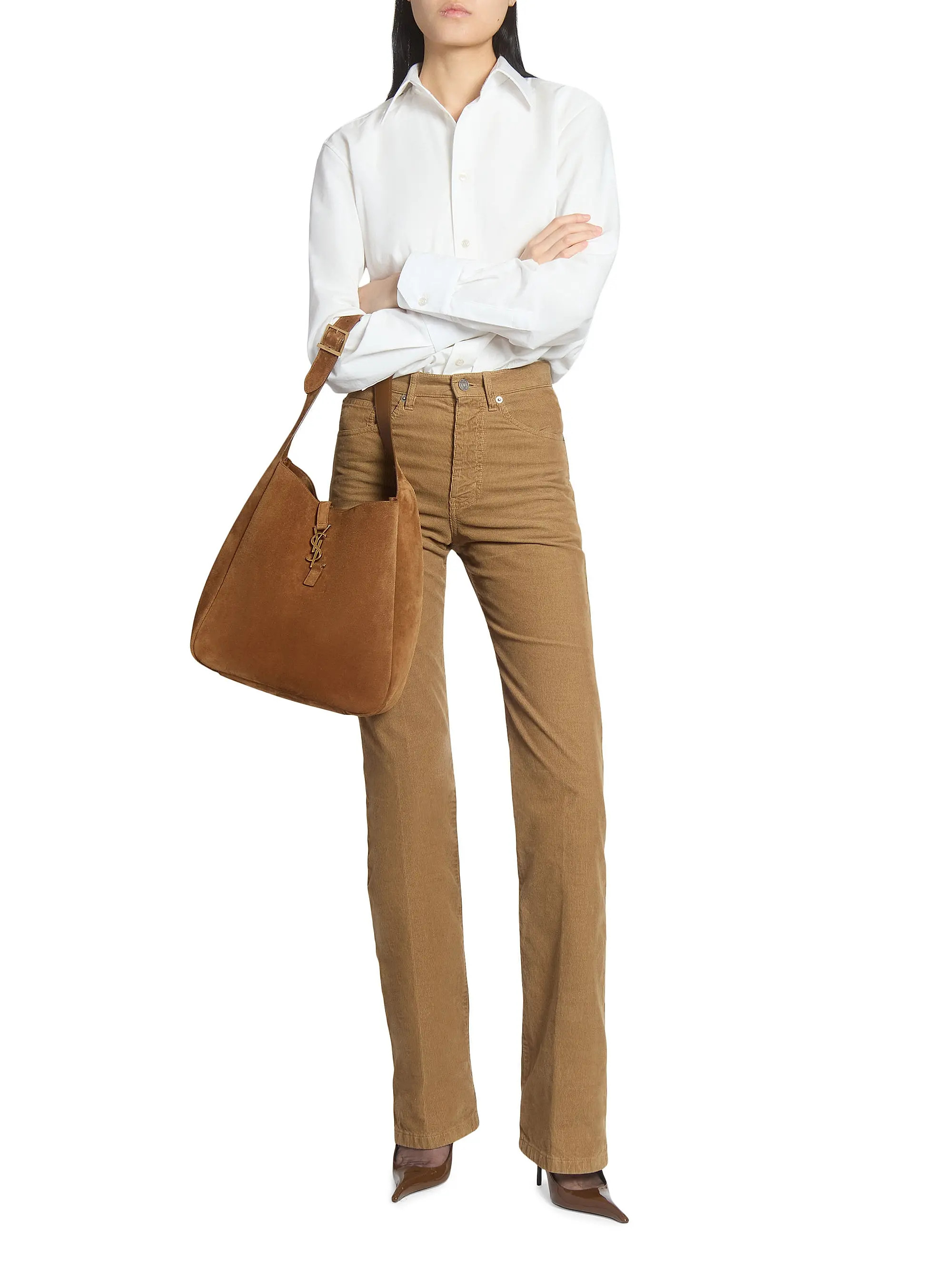 Le 5 ÿ 7 Supple Large Shoulder Bag in Suede | Saks Fifth Avenue