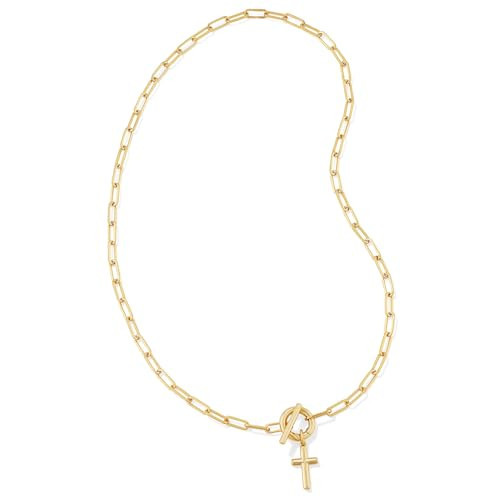 Kendra Scott Cross Link and Chain Necklace, 14k Gold-Plated, Fashion Jewelry for Women | Amazon (US)