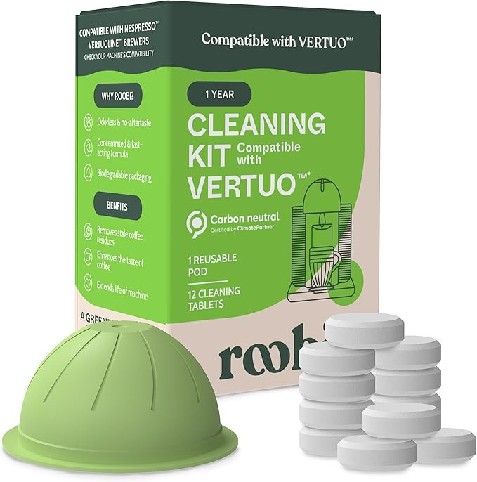 Roobi Cleaning Kit Compatible with Nespresso Vertuoline. Includes 1 Reusable Pod & 12 Cleaning Ta... | Amazon (US)