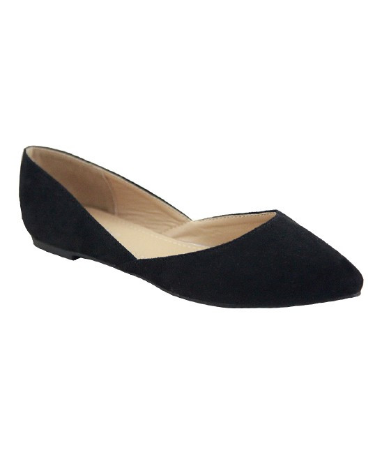Bella Marie Women's Ballet Flats BLACK - Black Angie Suede Flat - Women | Zulily