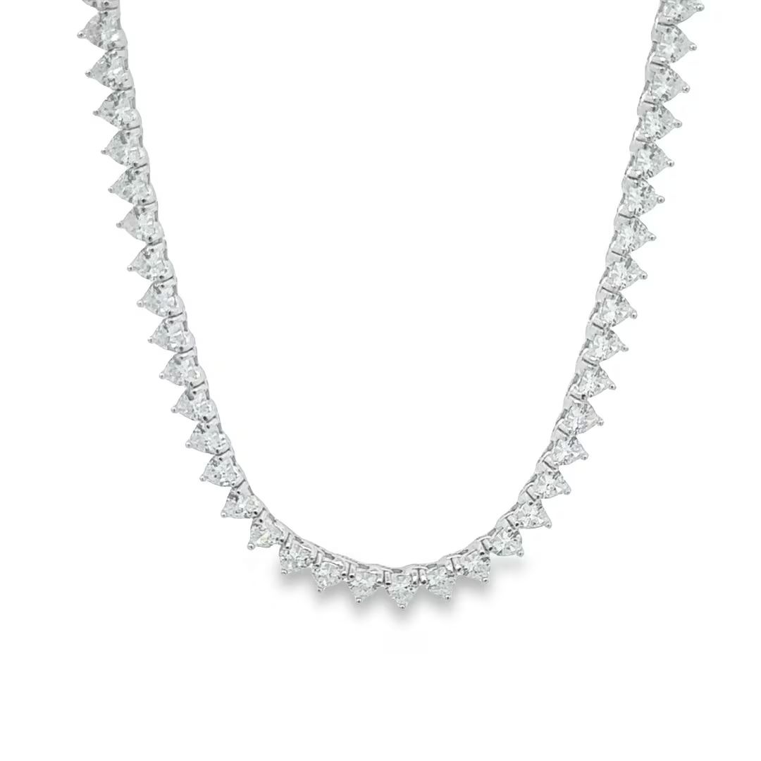 Sterling Silver 925 5mm Heart Shape CZ Necklace Bridal Necklace 16 - Etsy | Etsy (US)
