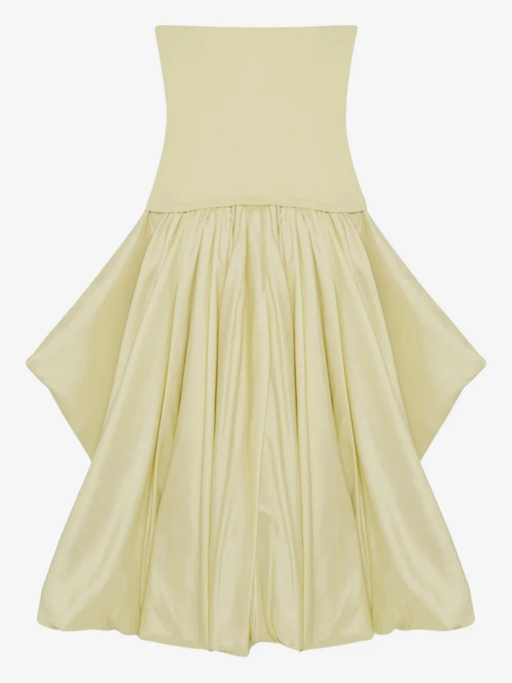 Simkhai strapless balloon-skirt midi day dress - Yellow | Farfetch Global