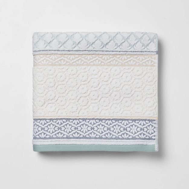 Pattern Filled Stripe Towel Blue - Threshold&#153; | Target