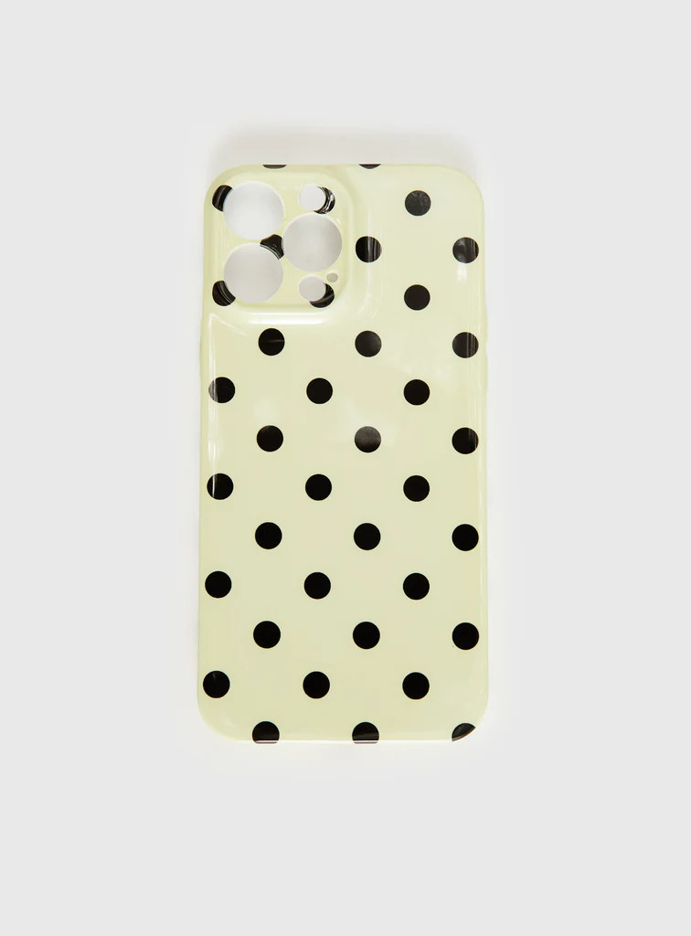 Milda iPhone Case Butter / Brown Polka | Princess Polly US