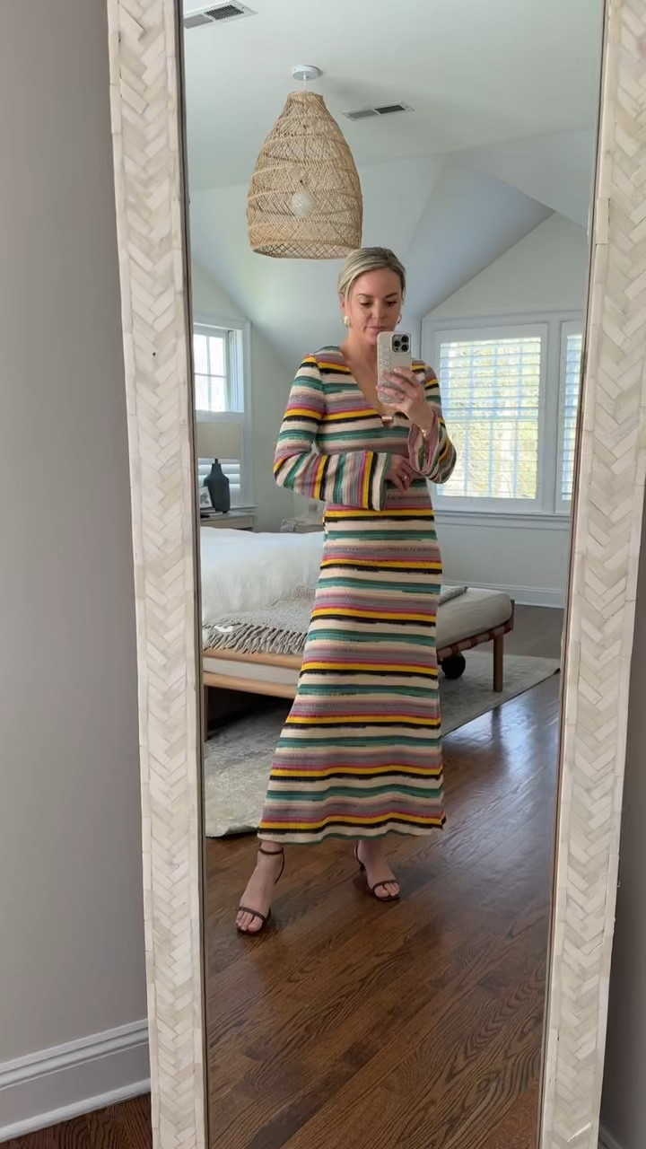 Love love this dress! Very comfortable and a great price for this style! 
-I sized up 1 to a medium so it wouldn’t be so fitted and im glad I did (I’m 5’5). 
-heels tts 

Beach vacation dress, resort wear