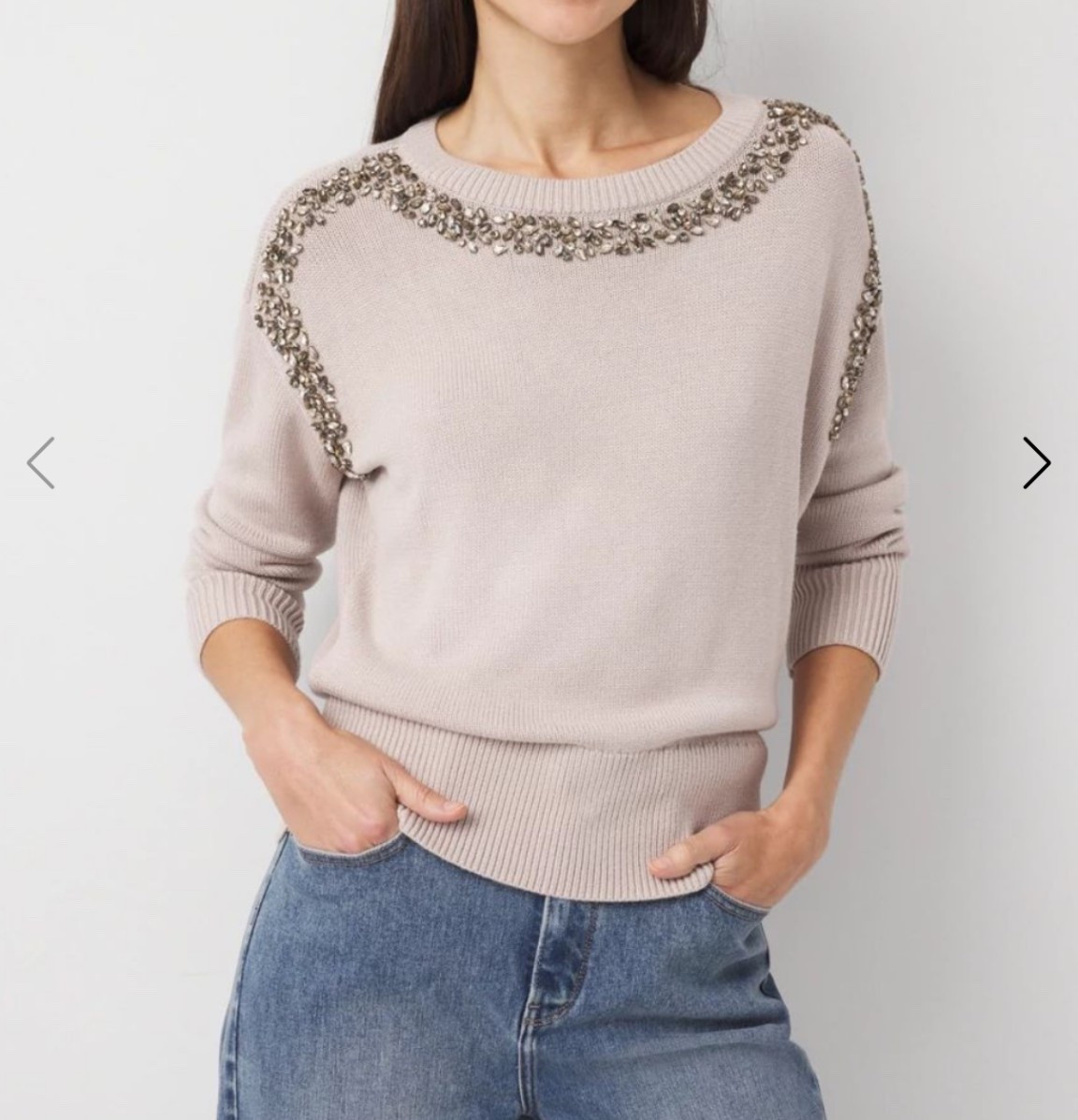 Jeweled rhinestone crewneck sweater 

#LTKSaleAlert #LTKHoliday #LTKGiftGuide