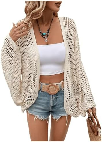 Verdusa Women's Summer Cardigan Lightweight Sweater Crochet Cardigans | Oversized, Beach Cover Up... | Amazon (US)