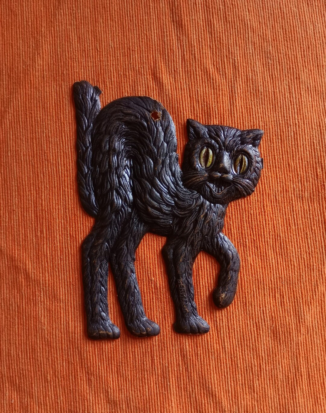Antique Halloween Embossed Black Cat Die Cut, Germany 1920s-30s, 6.5 Vintage Collectible German H... | Etsy (US)