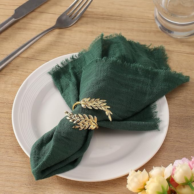 Handmade Cloth Napkins with Fringe, 100% Cotton Napkins, Delicate Handmade Linen Napkins for Dinn... | Amazon (US)