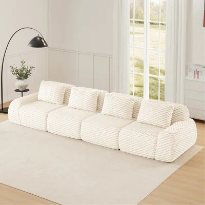 Boneless 146" Modern Modular Sectional Sofa For Living Room,Flannelette Fabric,Oversized 4-Seater Couch,Deep Seat,Boneless Sofa,Buckle Connection,Anti | Wayfair North America