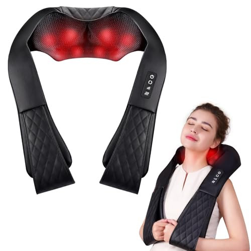 COPYJOY Shiatsu Neck and Back Massager, Corded Electric Neck Massager with Heat for Pain Relief Deep Tissue 4D Kneading Shoulder Massager Pillow for Whole Body Relaxation, Gifts for Mom Dad Women Men | Amazon (US)