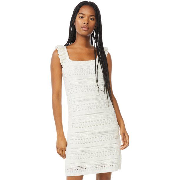 Scoop Women's Crochet Dress with Ruffle Sleeves | Walmart (US)