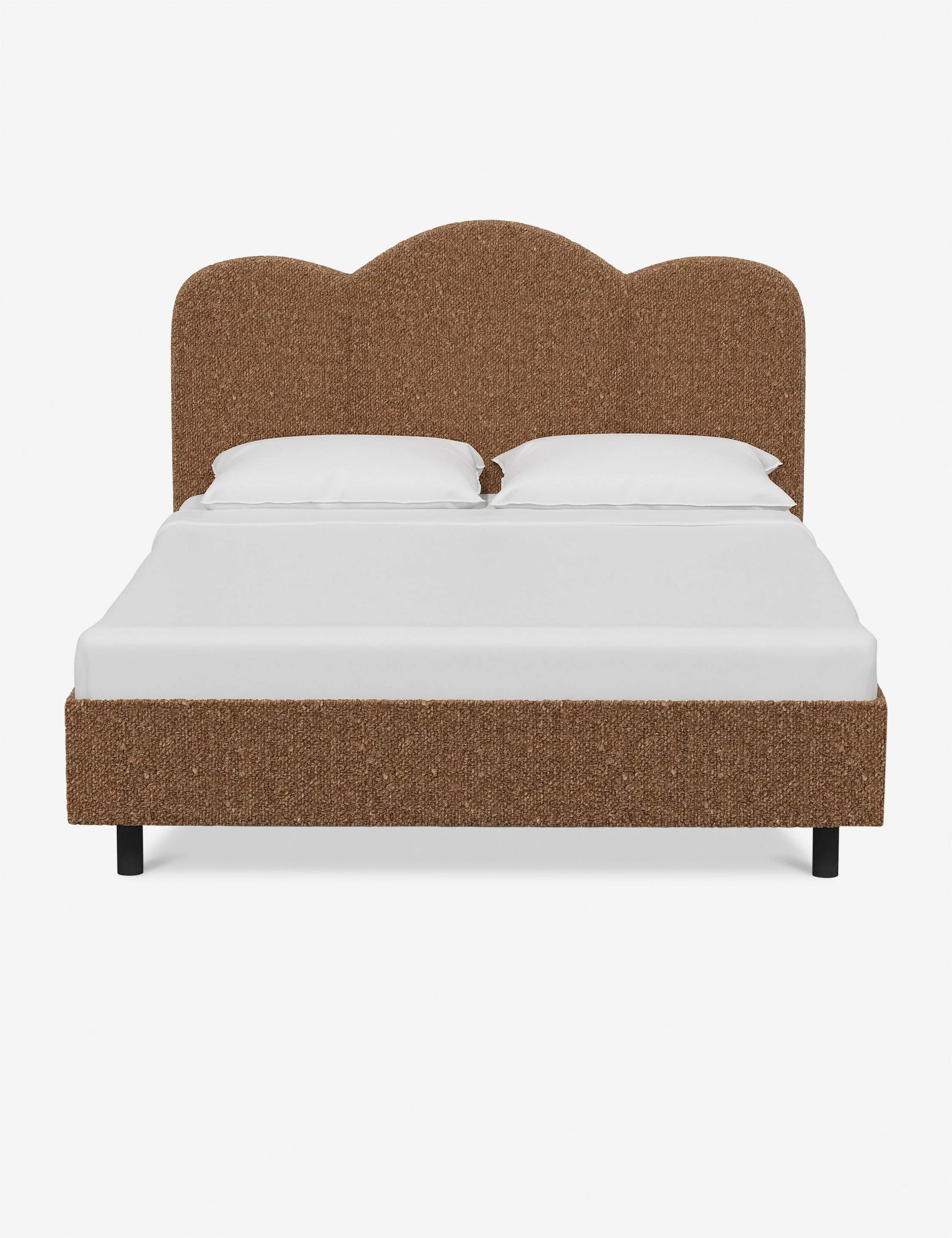 Mino Platform Full Bed, Brown Boucle | Lulu and Georgia 