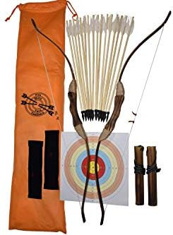 FSFF Enhanced Wooden Bow and Arrow for Kids 2-Bows 2-Four Arrow quivers 16-Arrows w/ Feathers 10-... | Amazon (US)