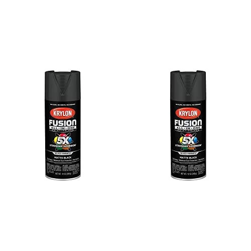 Krylon K02732007 Fusion All-In-One Spray Paint for Indoor/Outdoor Use, Matte Black, 12 Ounces (Pack of 2) | Amazon (US)