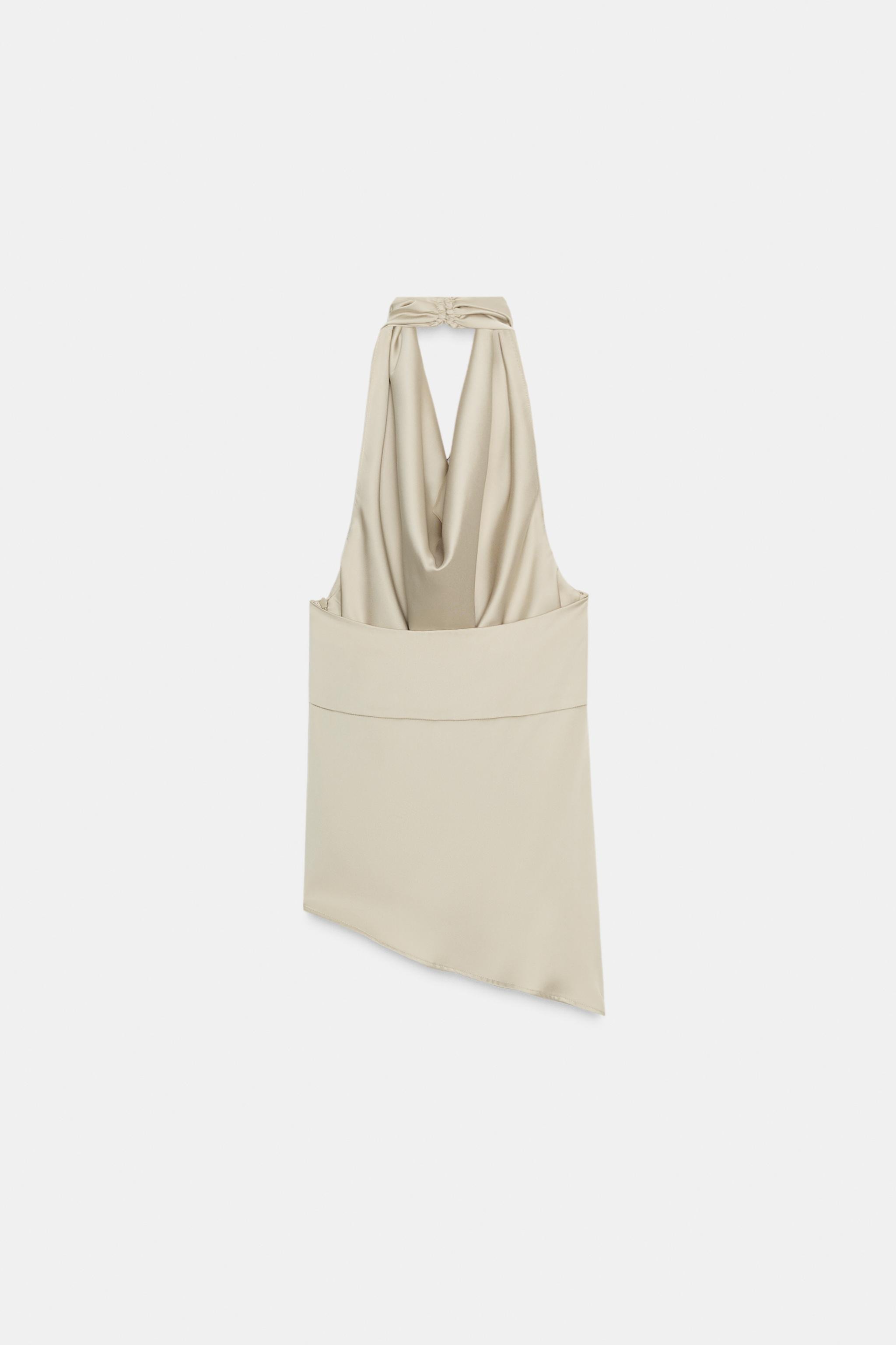 ASymmetrisches NECKHOLDER-TOP IN SATINOPTIK | Zara DE
