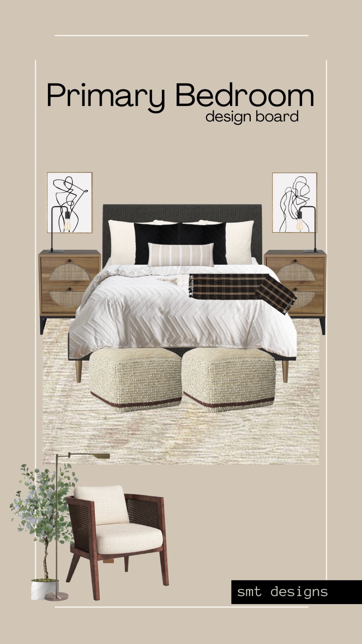 A minimal modern organic primary bedroom design board, featuring my new Ruggable washable rug…a must with 3 kids under 5 and a dog! 

#LTKhome #LTKSeasonal #LTKunder100