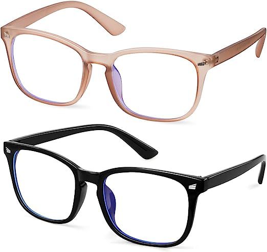 GEKKALE Blue Light Blocking Computer Glasses Square Nerd Eyeglasses Frame Anti Eye Strain Headach... | Amazon (US)