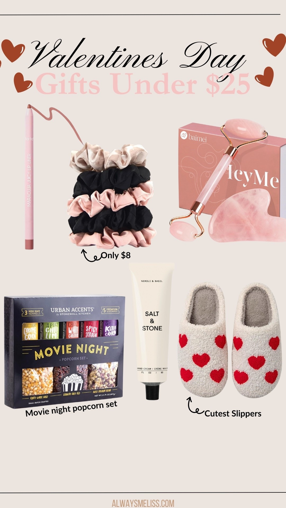 Valentine’s Day gifts under $25! Love the heart slippers. Movie night set would be great for date night!

Amazon gifts
Valentine’s Day 
Gifts for her 

#LTKValentine #LTKSeasonal