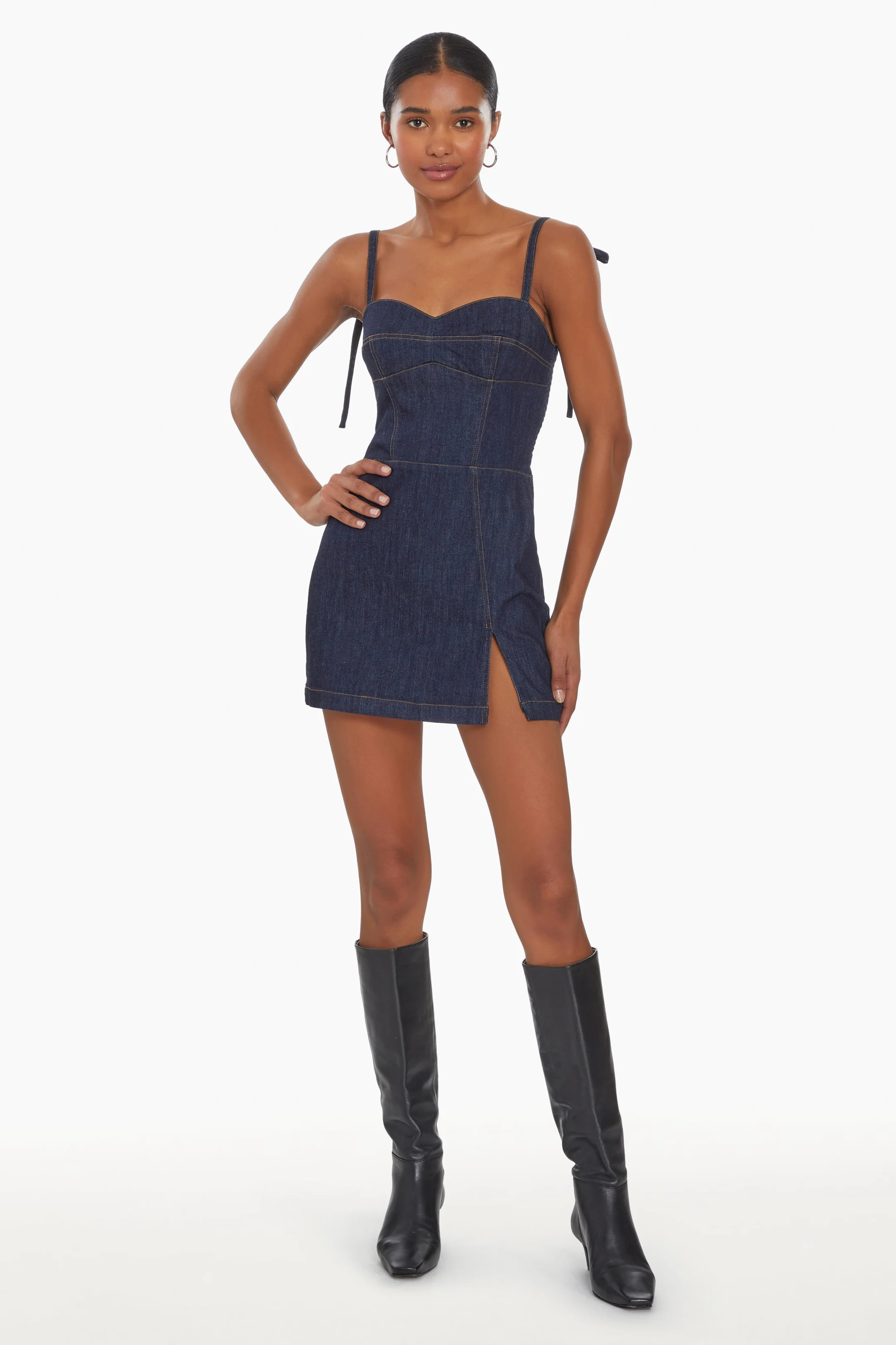 Taylor Denim Skort Romper | Amanda Uprichard