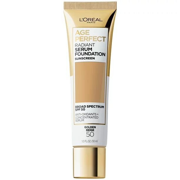 L'Oreal Paris Age Perfect Radiant Serum Foundation with SPF 50, Golden Beige, 1 fl. oz. | Walmart (US)