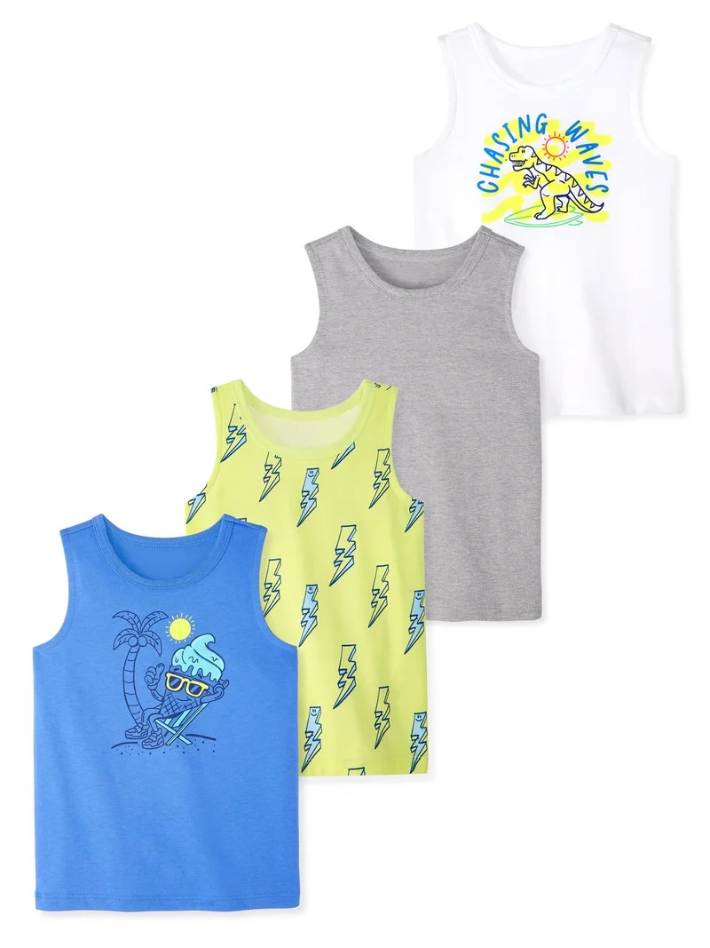 Garanimals Baby & Toddler Boy Cotton Graphic Tank Tops, 4-Pack, 18M–6T | Walmart (US)